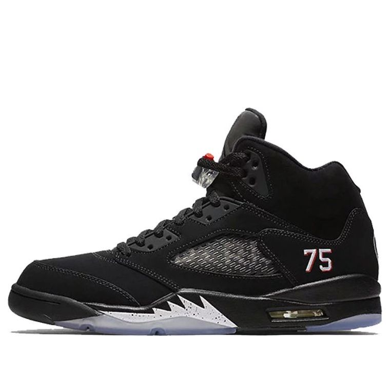 Air Jordan 5 Psg 75 logo 'Black'  AV9175-001 Cultural Kicks