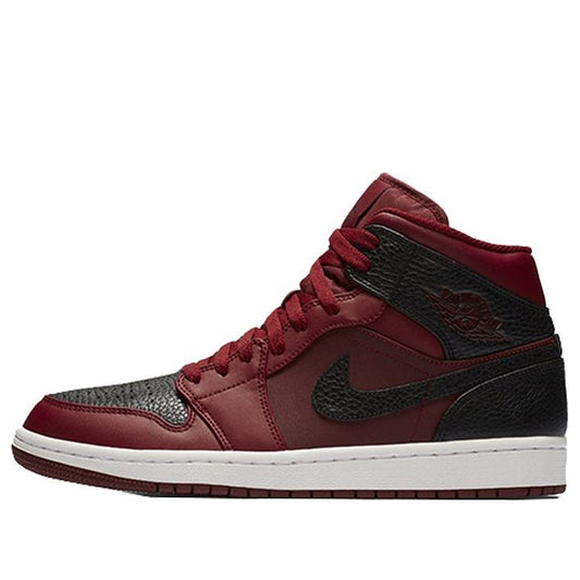 Air Jordan 1 Mid 'Reverse Banned'  554724-601 Signature Shoe